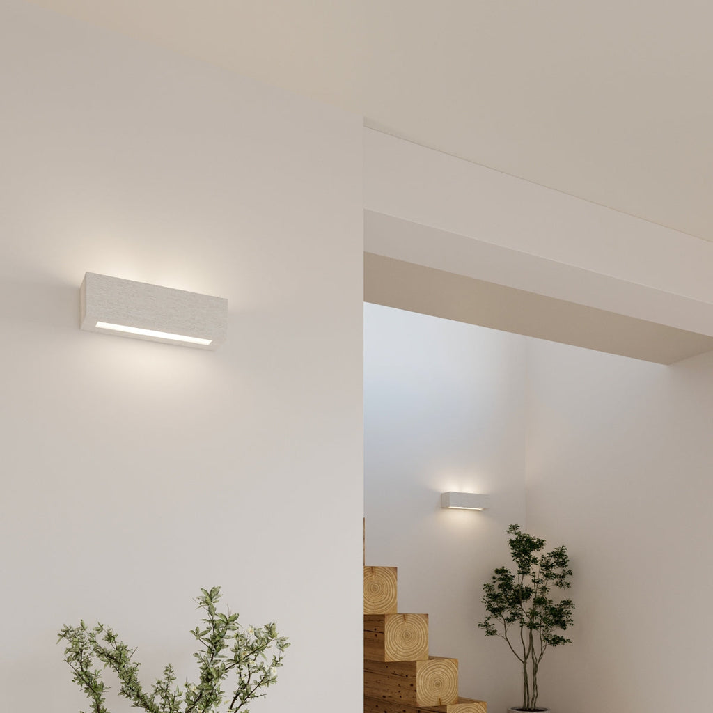 White ceramic rectangular up and down wall light by BROKLEN – view 3