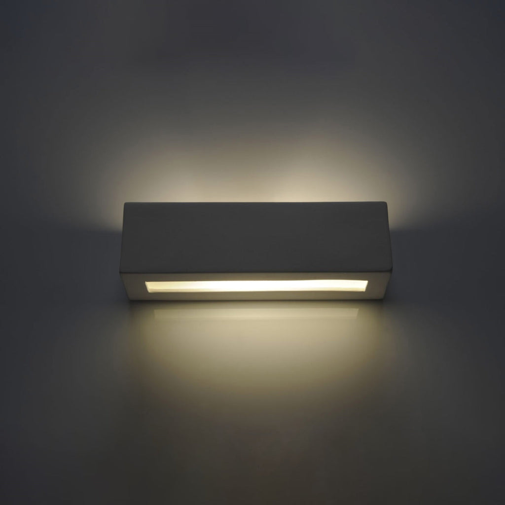White ceramic rectangular up and down wall light by BROKLEN – view 8