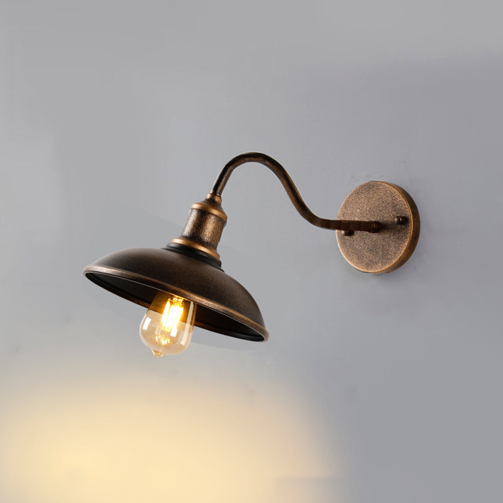 Industrial curved arm metal outdoor wall lantern by BROKLEN – view 11