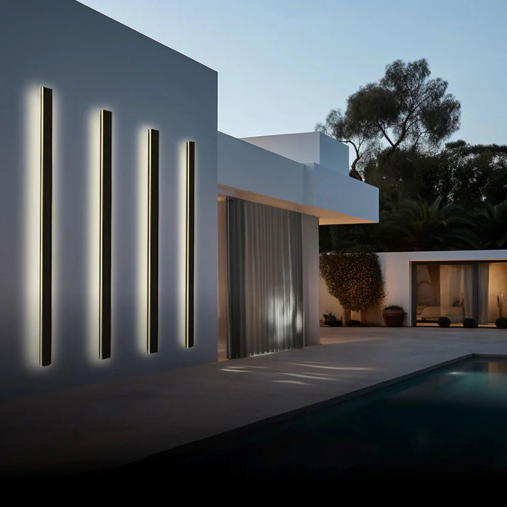 Architectural black vertical linear LED wall light by BROKLEN – view 20