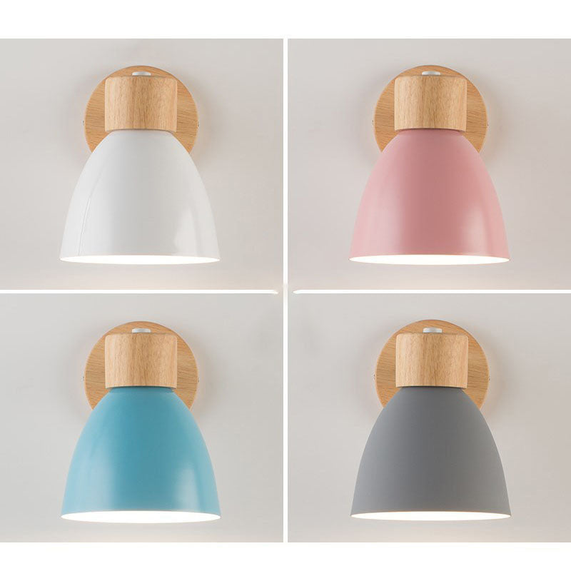 Scandinavian wood and metal cone wall light by BROKLEN – view 4