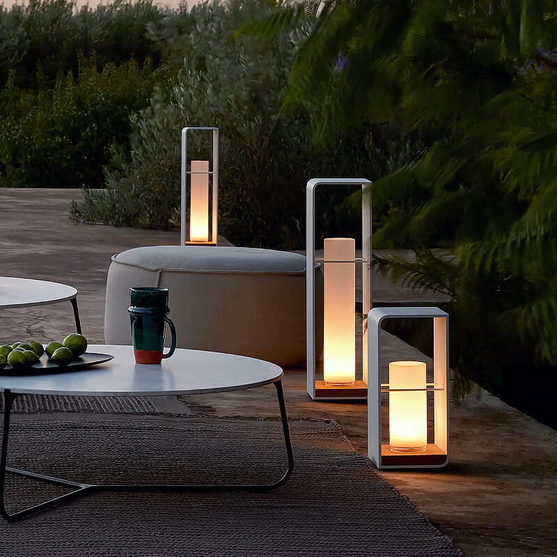 Black rectangular solar outdoor lantern with frosted glass by BROKLEN – view 12