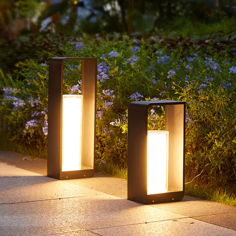 Black rectangular solar outdoor lantern with frosted glass by BROKLEN – view 13