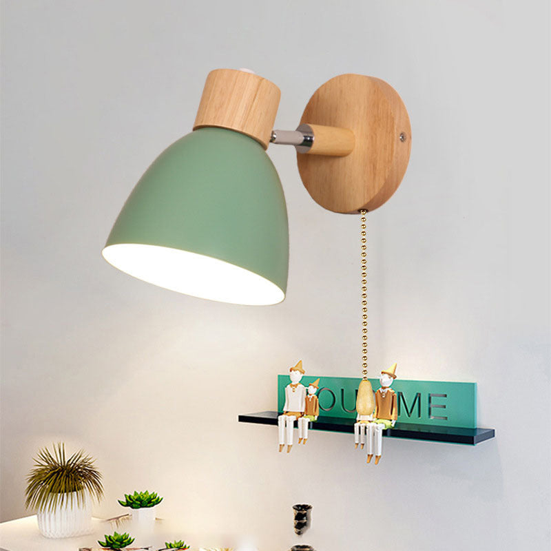 Scandinavian wood and metal cone wall light by BROKLEN – view 5