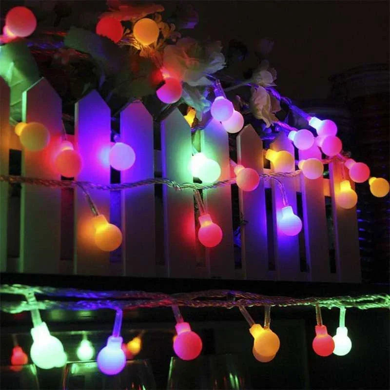 Solar LED outdoor string lights with multicolour bulb covers by BROKLEN – view 2