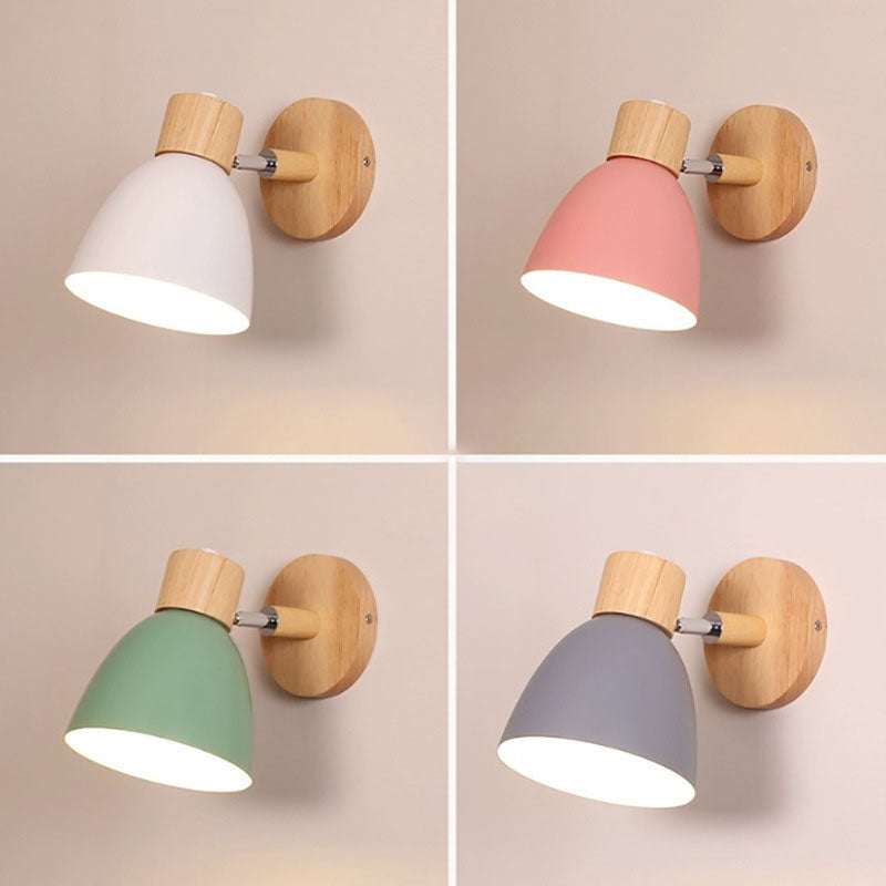 Scandinavian wood and metal cone wall light by BROKLEN – view 6