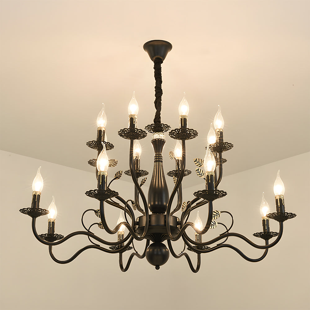 Flemish style curved arm iron chandelier by BROKLEN – view 7
