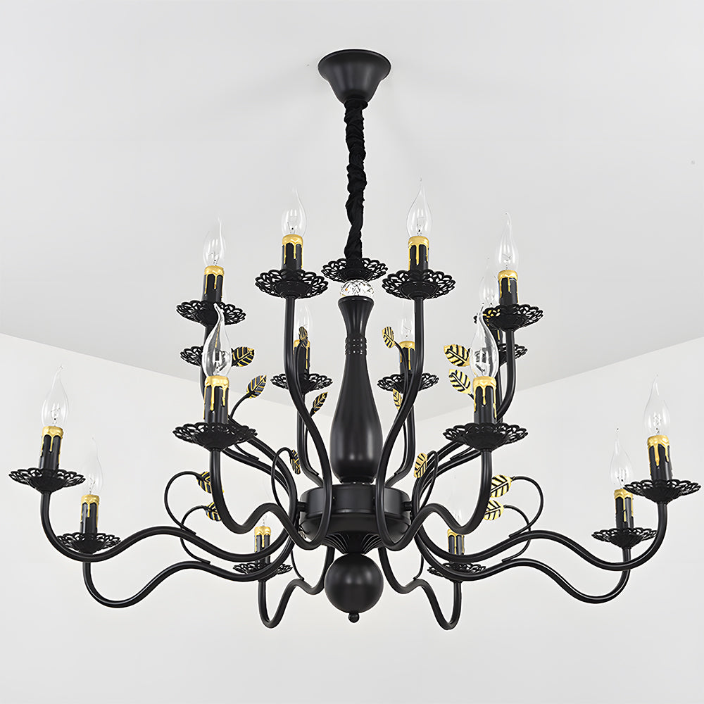 Flemish style curved arm iron chandelier by BROKLEN – view 6