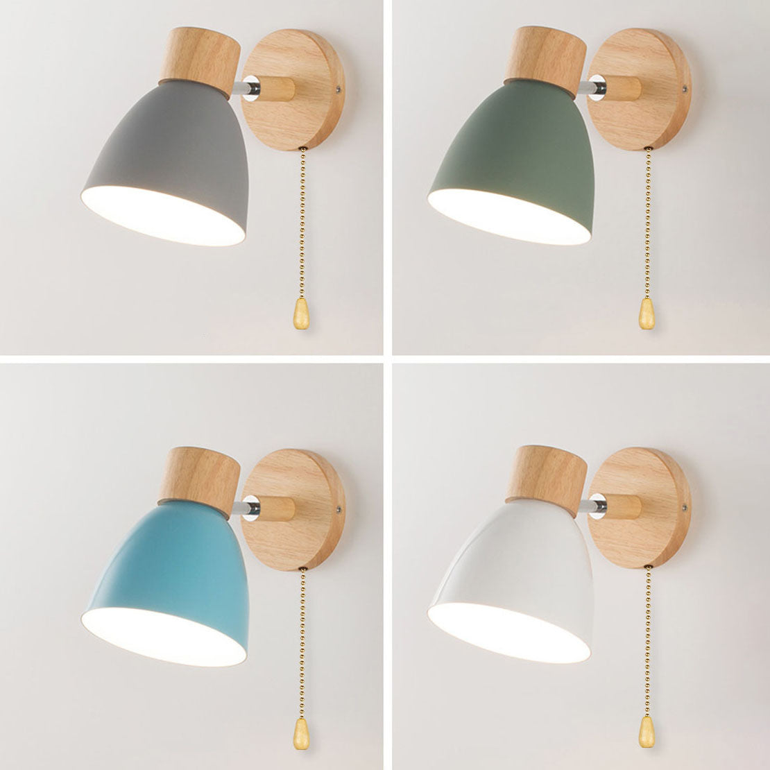 Scandinavian wood and metal cone wall light by BROKLEN – view 7