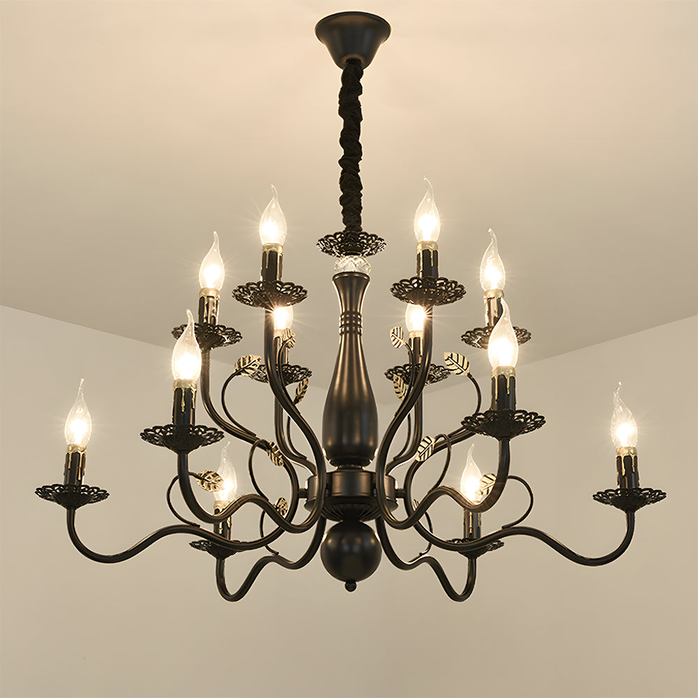 Flemish style curved arm iron chandelier by BROKLEN – view 4