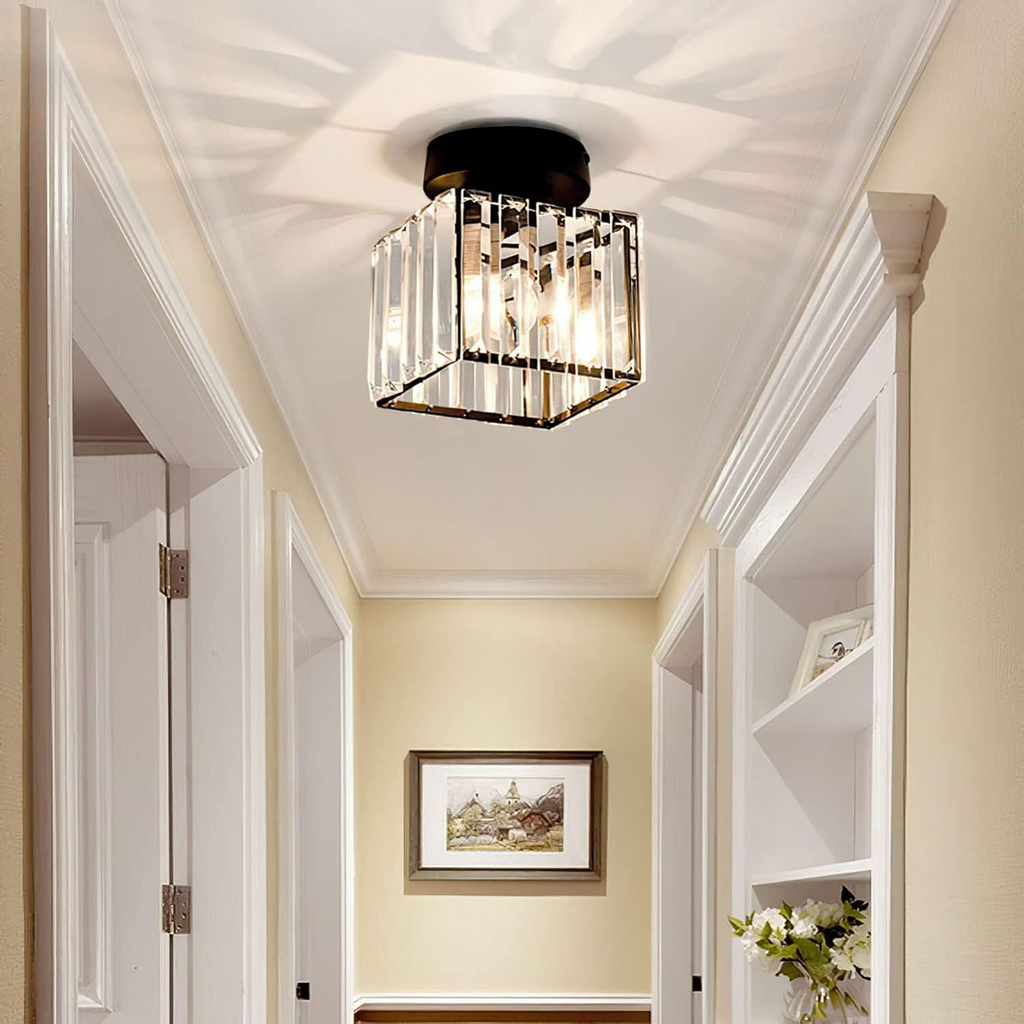 Crystal ceiling spotlight with E27 fitting – square and round light fixture by BROKLEN – view 5