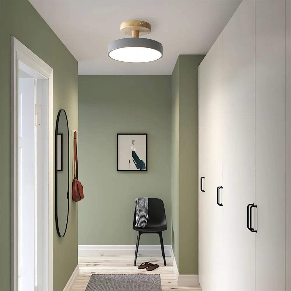 Scandinavian wood and metal LED ceiling light by BROKLEN – view 9