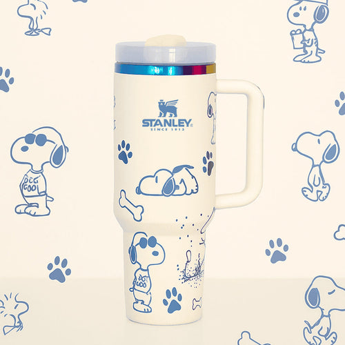 Snoopy Chill Tumbler - line-art character tumbler, front view