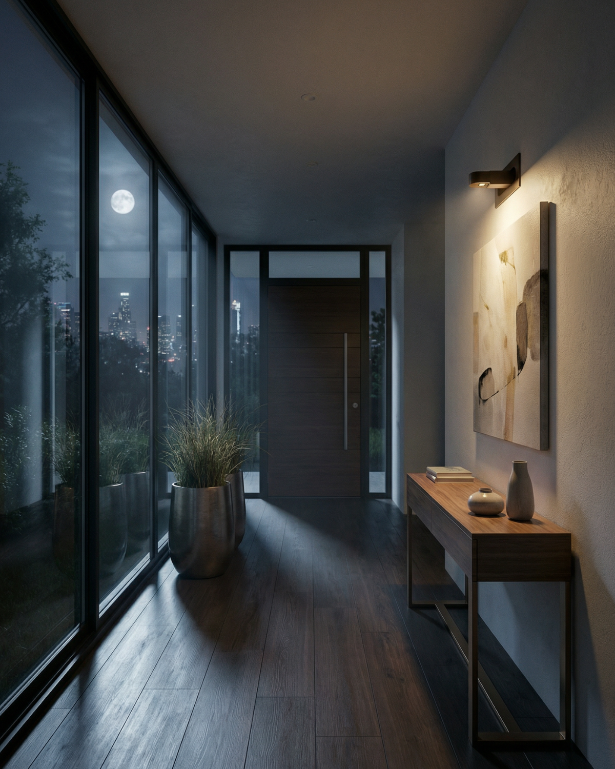 Minimalist semi-circle Nordic wall light in gold and dark grey by BROKLEN – view 4