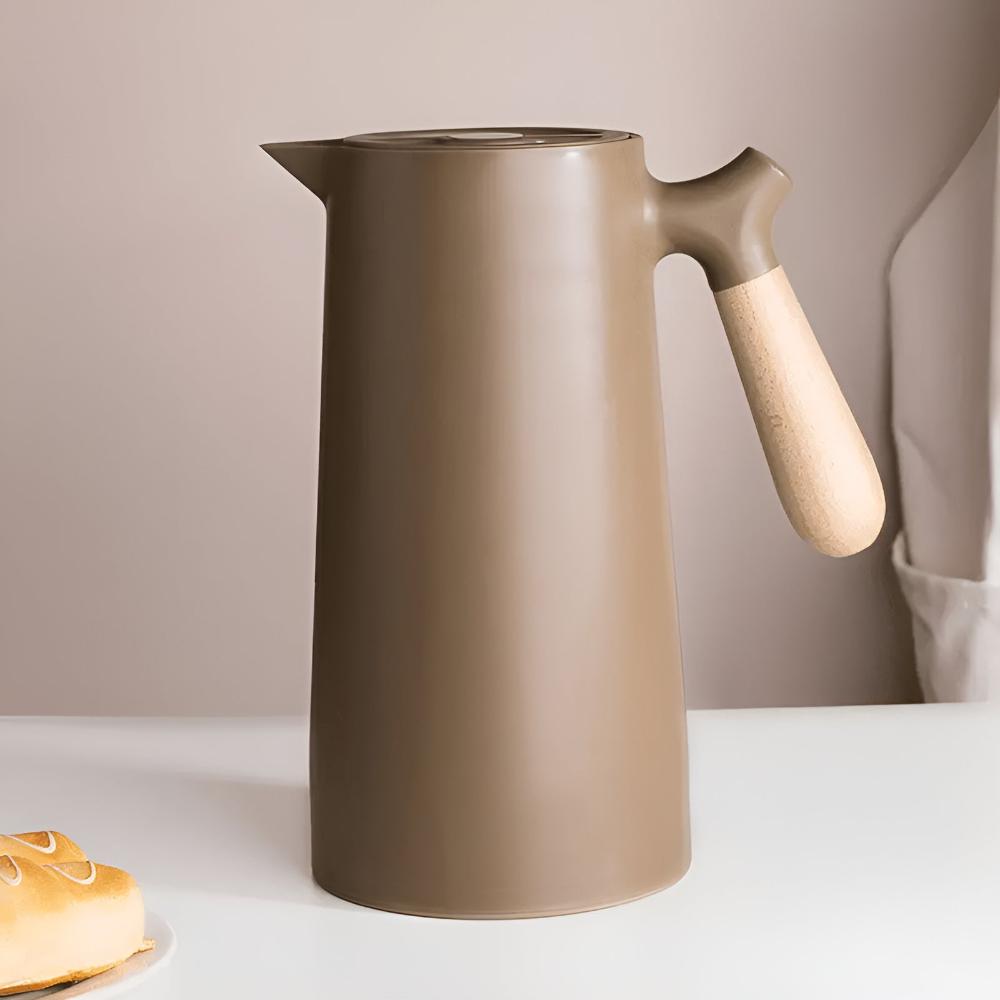 Insulated thermal coffee carafe with wooden handle by BROKLEN – view 10