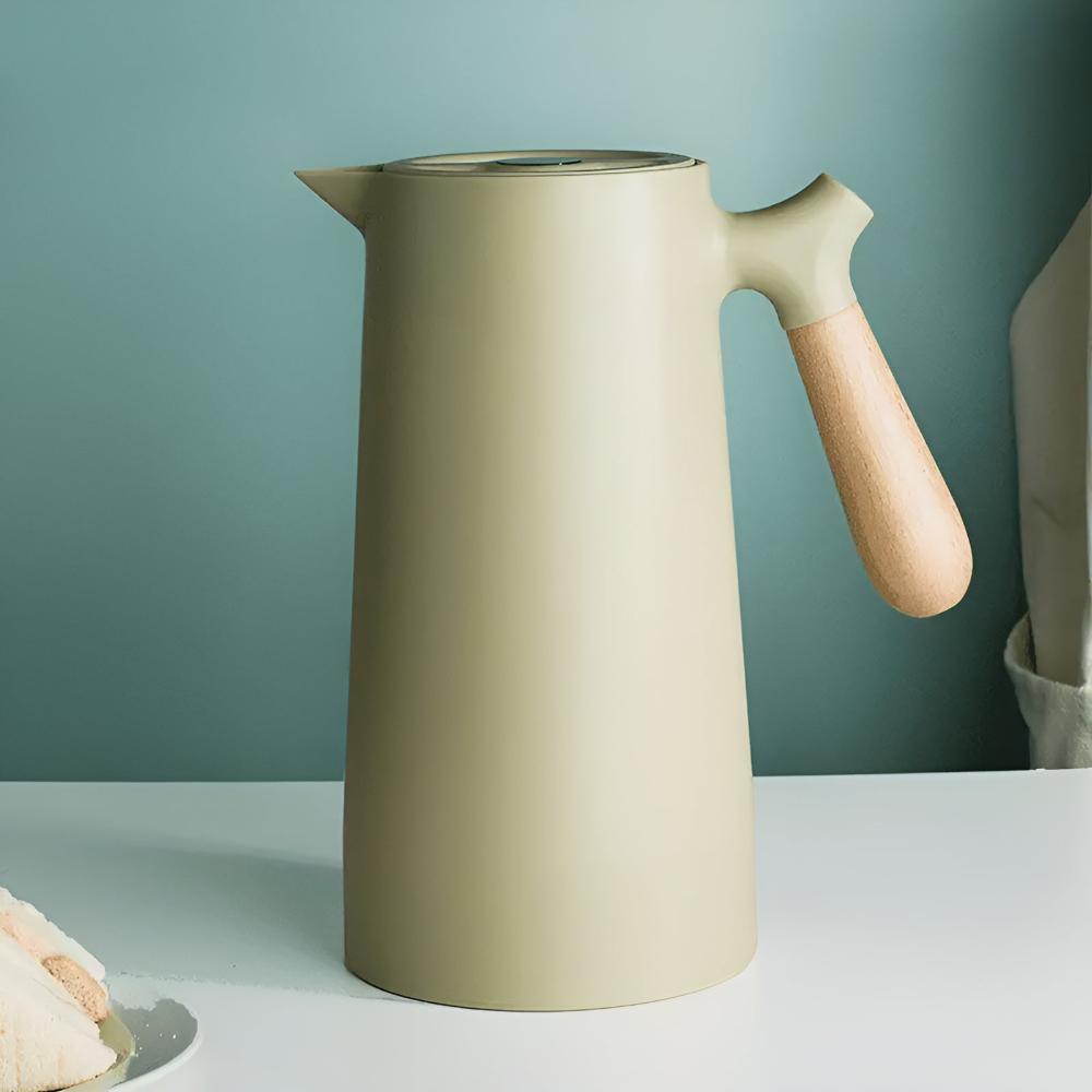 Insulated thermal coffee carafe with wooden handle by BROKLEN – view 11
