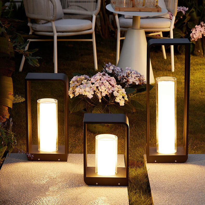 Black rectangular solar outdoor lantern with frosted glass by BROKLEN – view 17
