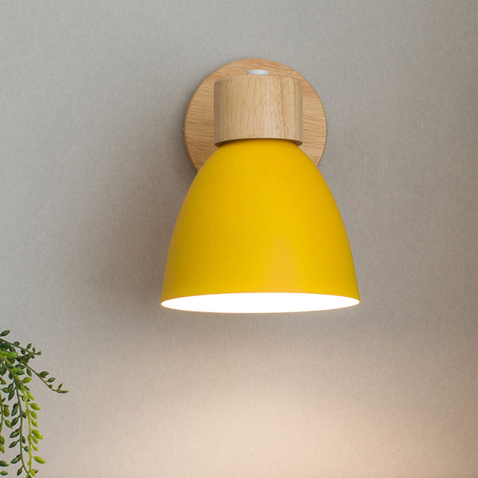 Scandinavian wood and metal cone wall light by BROKLEN – view 8