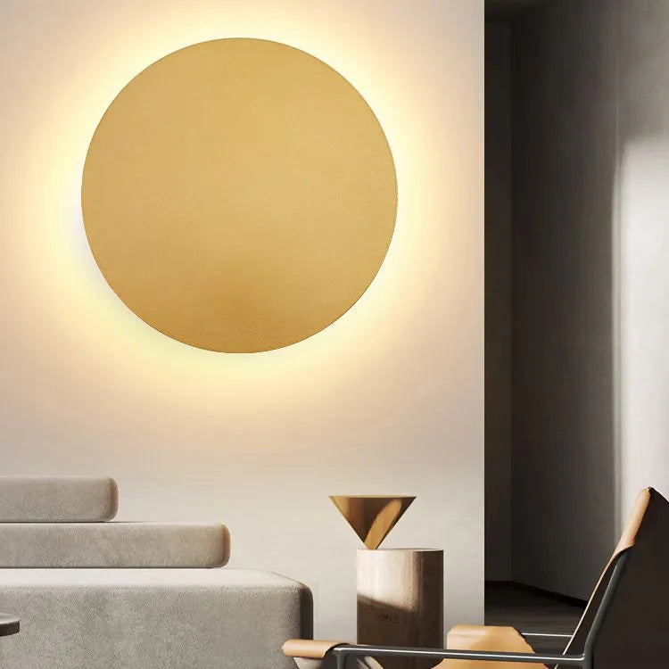 Minimalist round wall sconce with halo LED illumination by BROKLEN – view 8