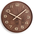 Minimalist walnut wooden round wall clock by BROKLEN – view 5