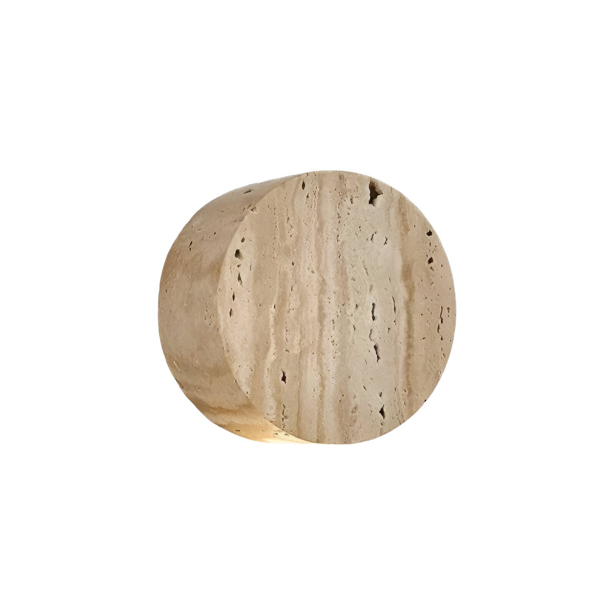 Wabi-sabi round travertine wall light by BROKLEN