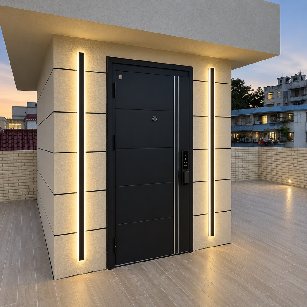 Architectural black vertical linear LED wall light by BROKLEN – view 41