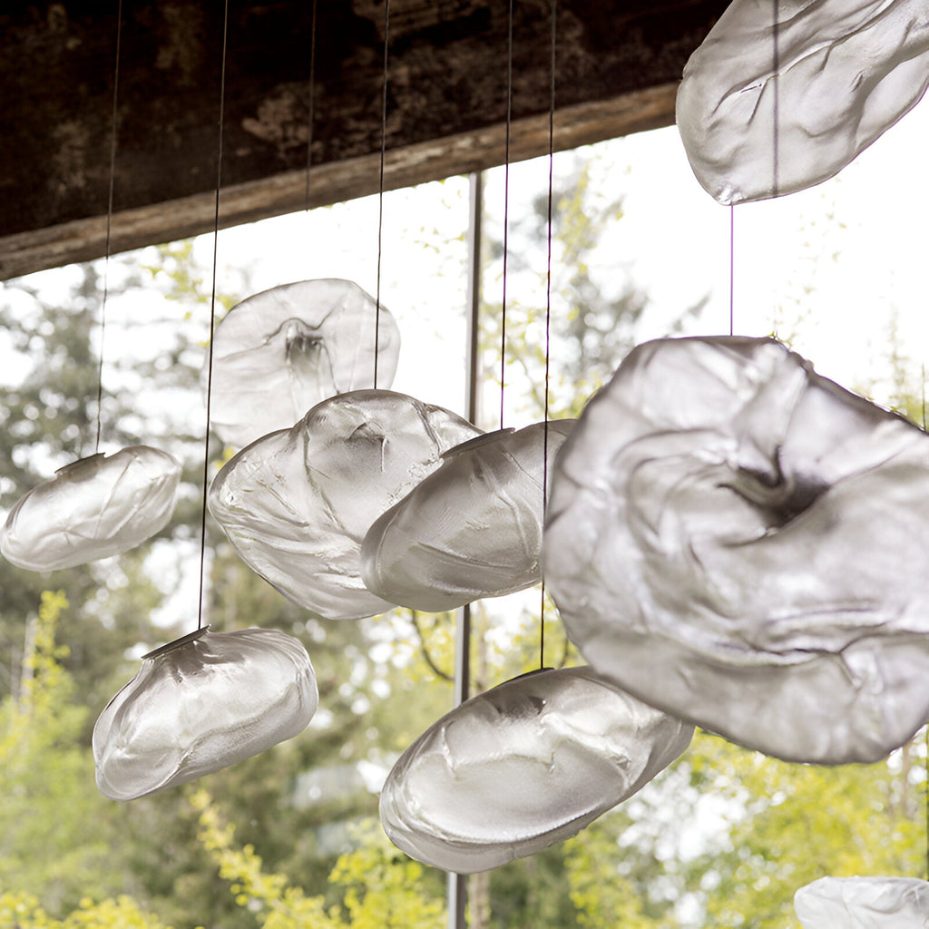 Glass cloud pendant light in ash, amber and clear glass by BROKLEN – view 3