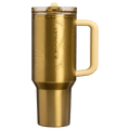Golden Radiance 40oz Tumbler - metallic gold insulated tumbler, front view