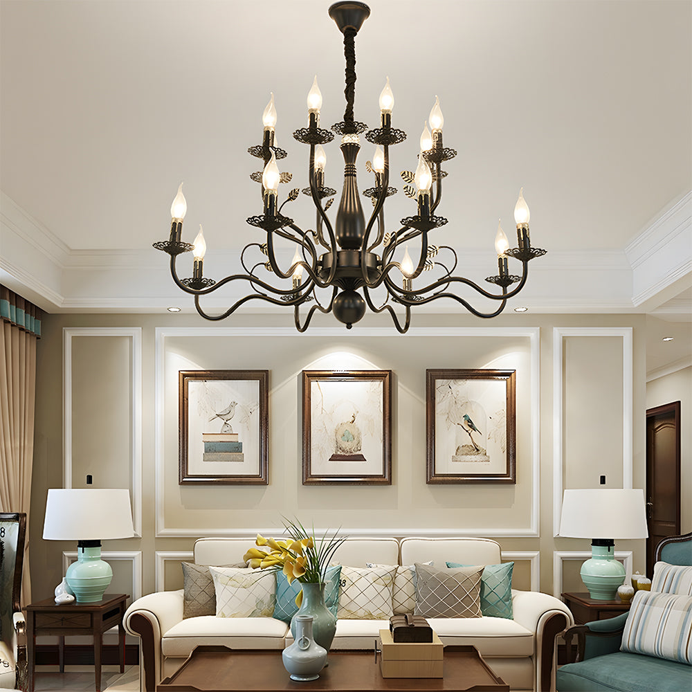 Flemish style curved arm iron chandelier by BROKLEN – view 5