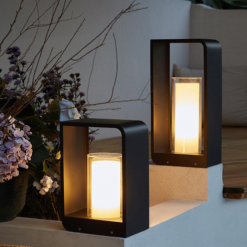 Black rectangular solar outdoor lantern with frosted glass by BROKLEN – view 19