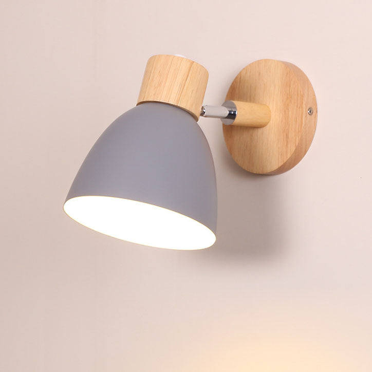Scandinavian wood and metal cone wall light by BROKLEN – view 14
