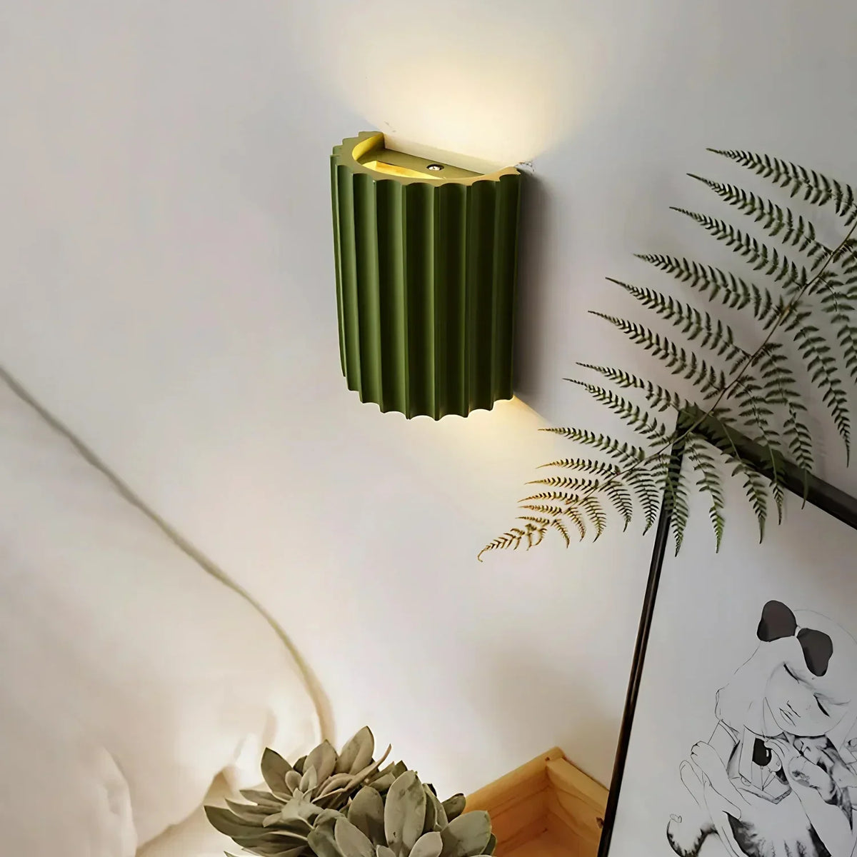 Ribbed resin cylinder up and down wall light by BROKLEN – view 7