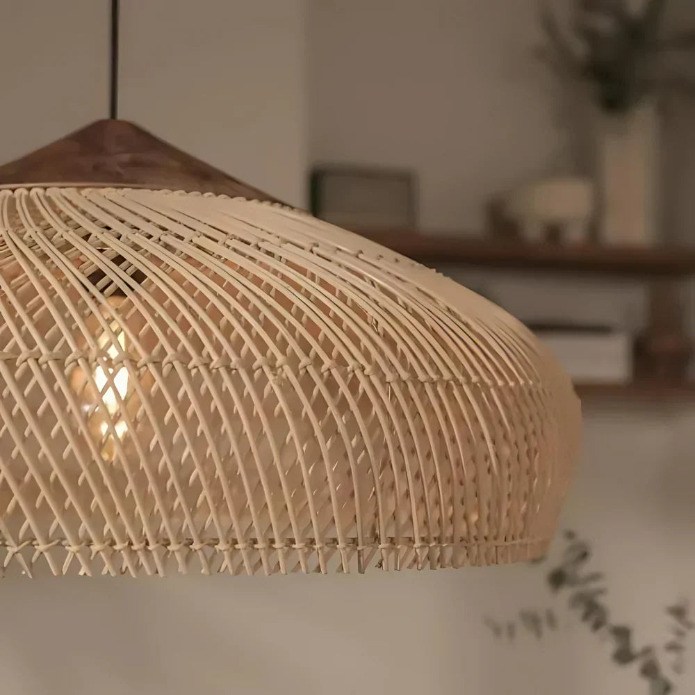 Retro bohemian black rattan pendant light by BROKLEN – view 5