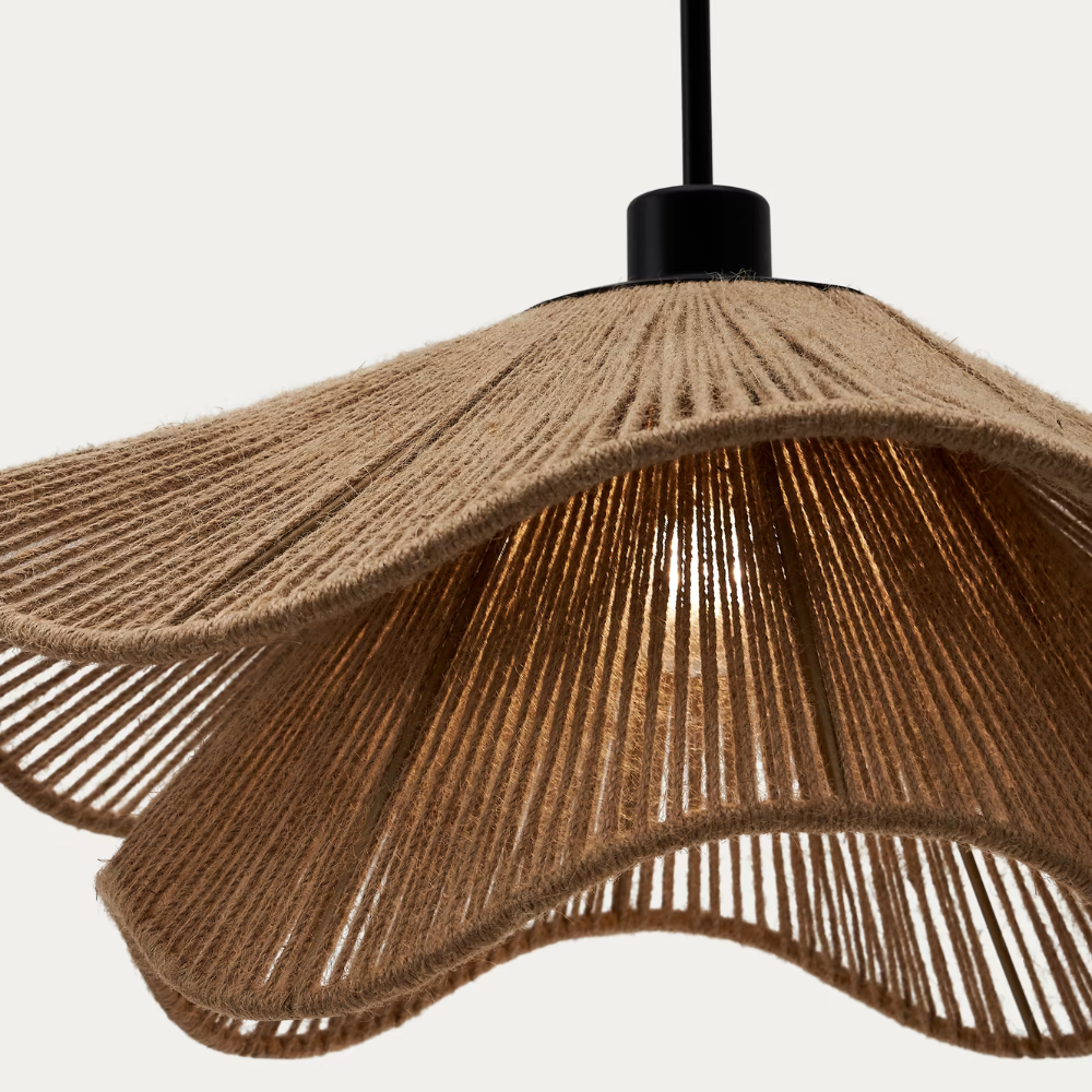 Boho natural woven pendant light – single or double layer ceiling light by BROKLEN – view 13