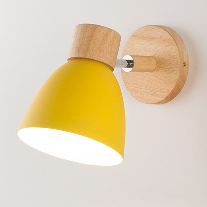 Scandinavian wood and metal cone wall light by BROKLEN – view 2