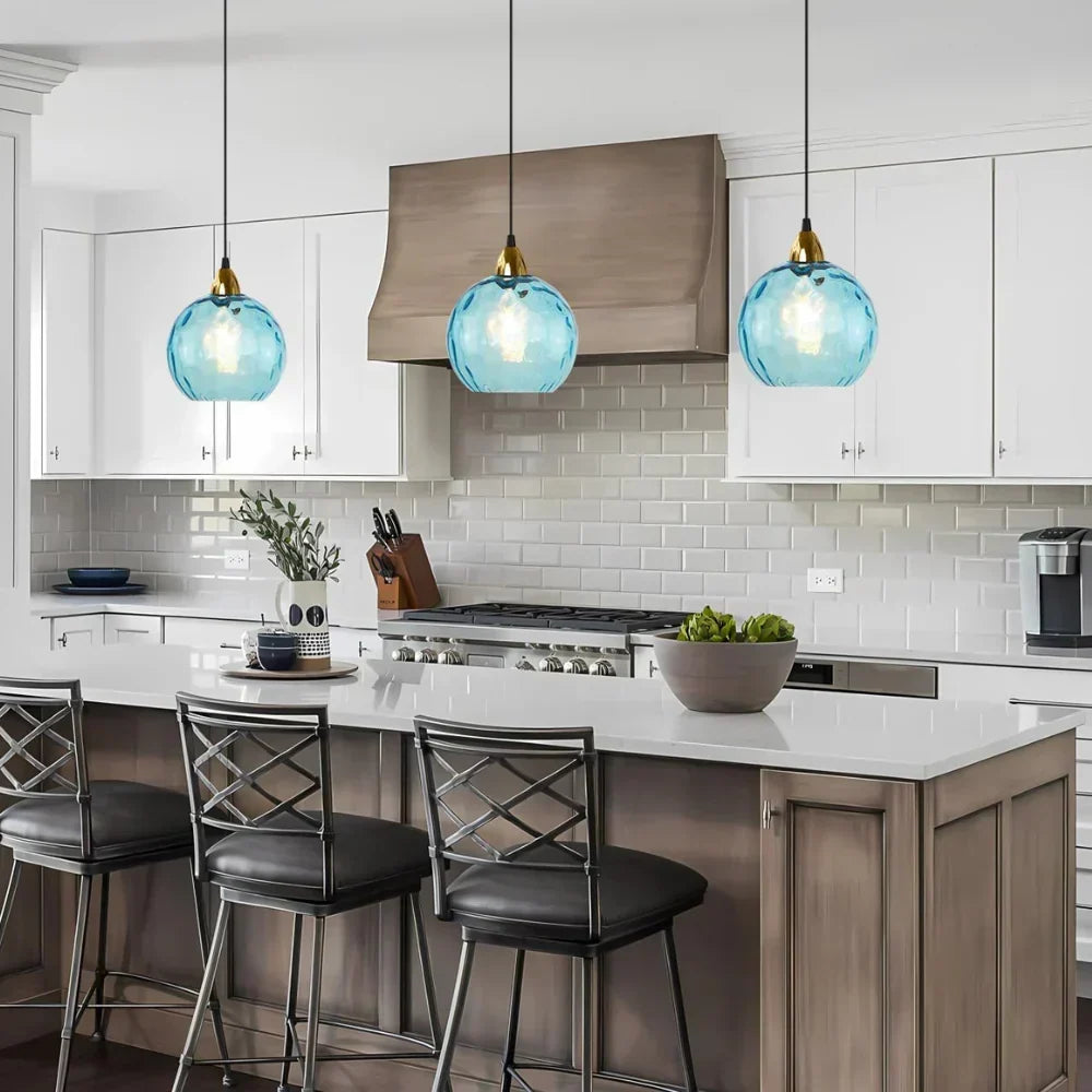 Modern glass globe LED pendant light in Nordic colours by BROKLEN – view 6