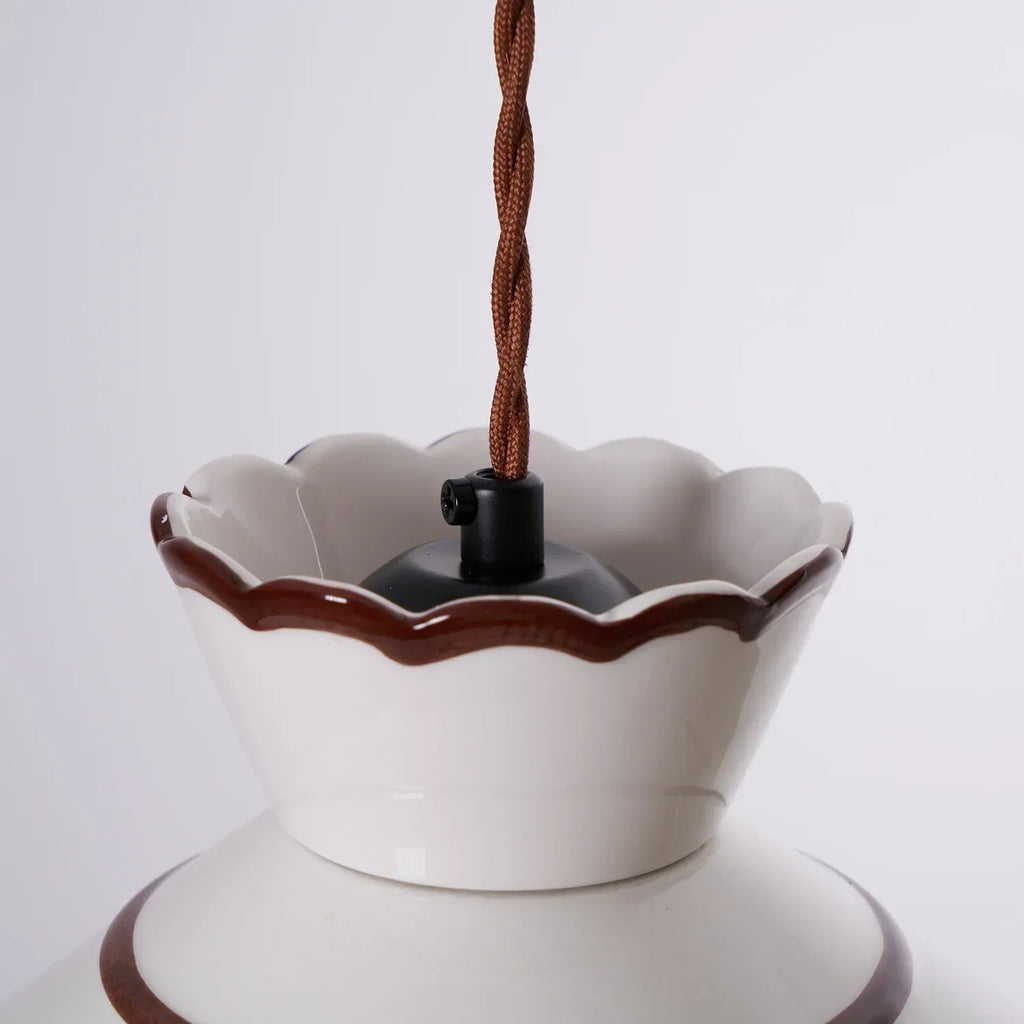 Vintage ceramic pendant light – country style hanging light by BROKLEN – view 3