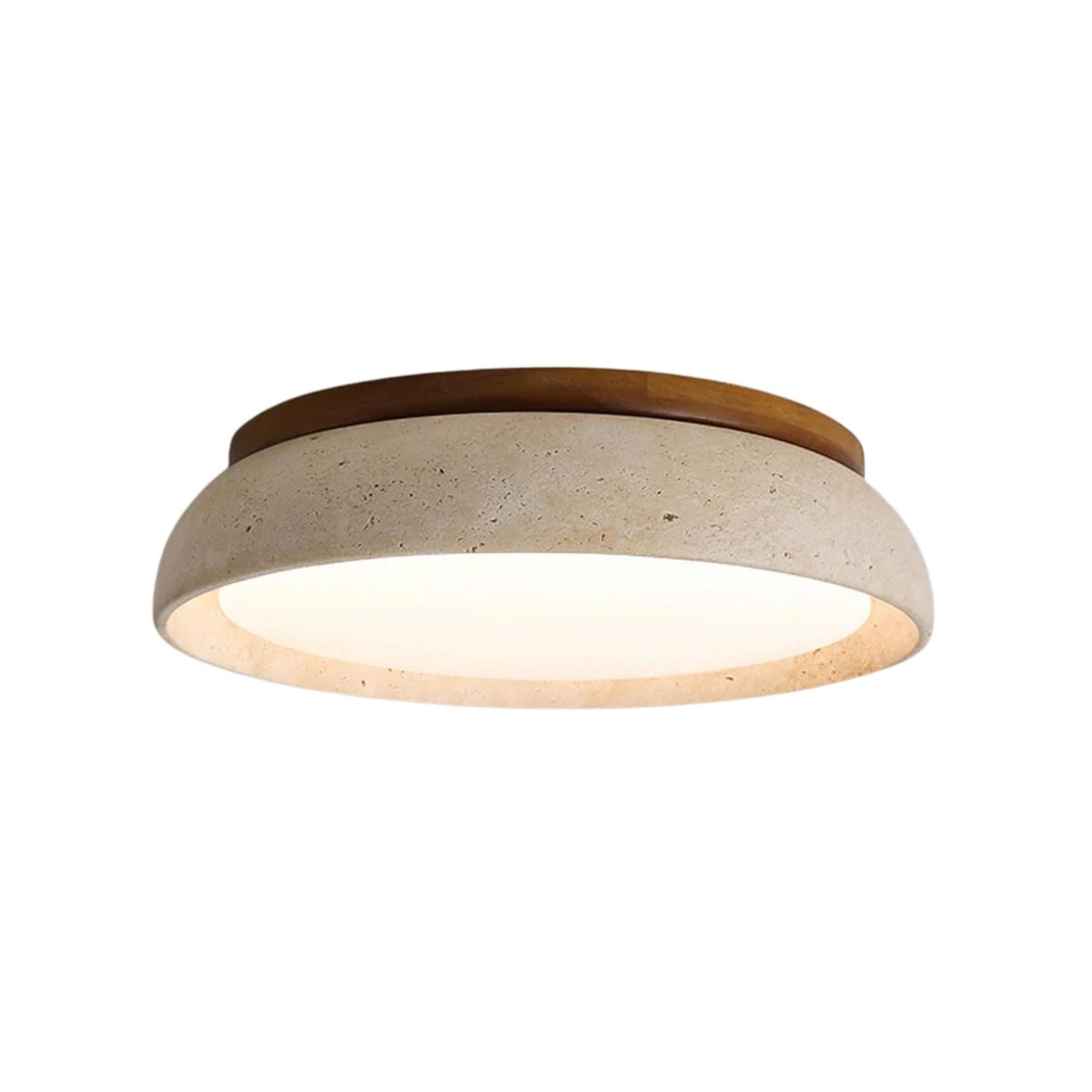 Travertine LED ceiling light – Japandi flush mount by BROKLEN