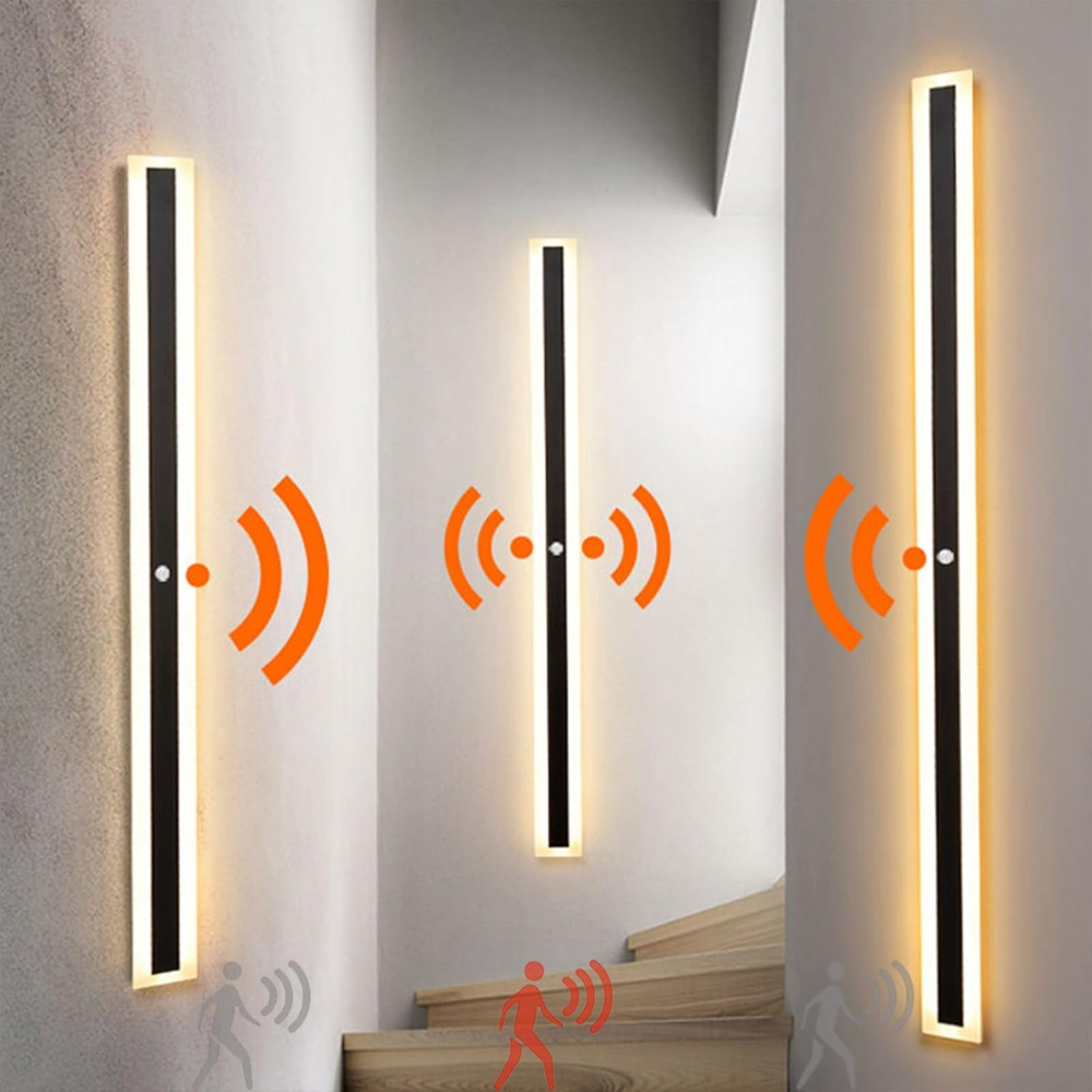 Architectural black vertical linear LED wall light by BROKLEN – view 35