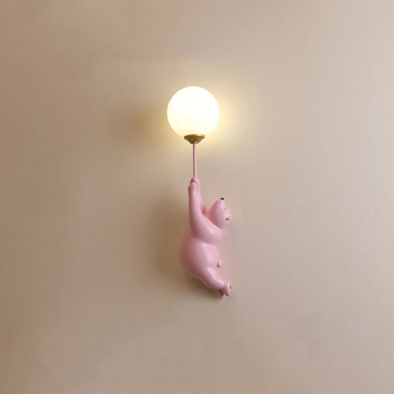 Cute bear holding balloon wall lamp for kids room by BROKLEN – view 8
