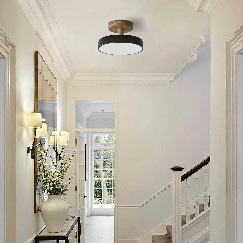 Scandinavian wood and metal LED ceiling light by BROKLEN – view 13