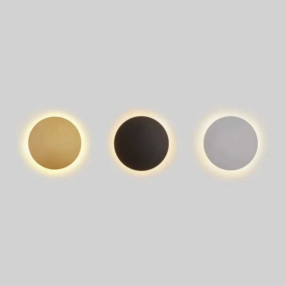 Minimalist round wall sconce with halo LED illumination by BROKLEN – view 7