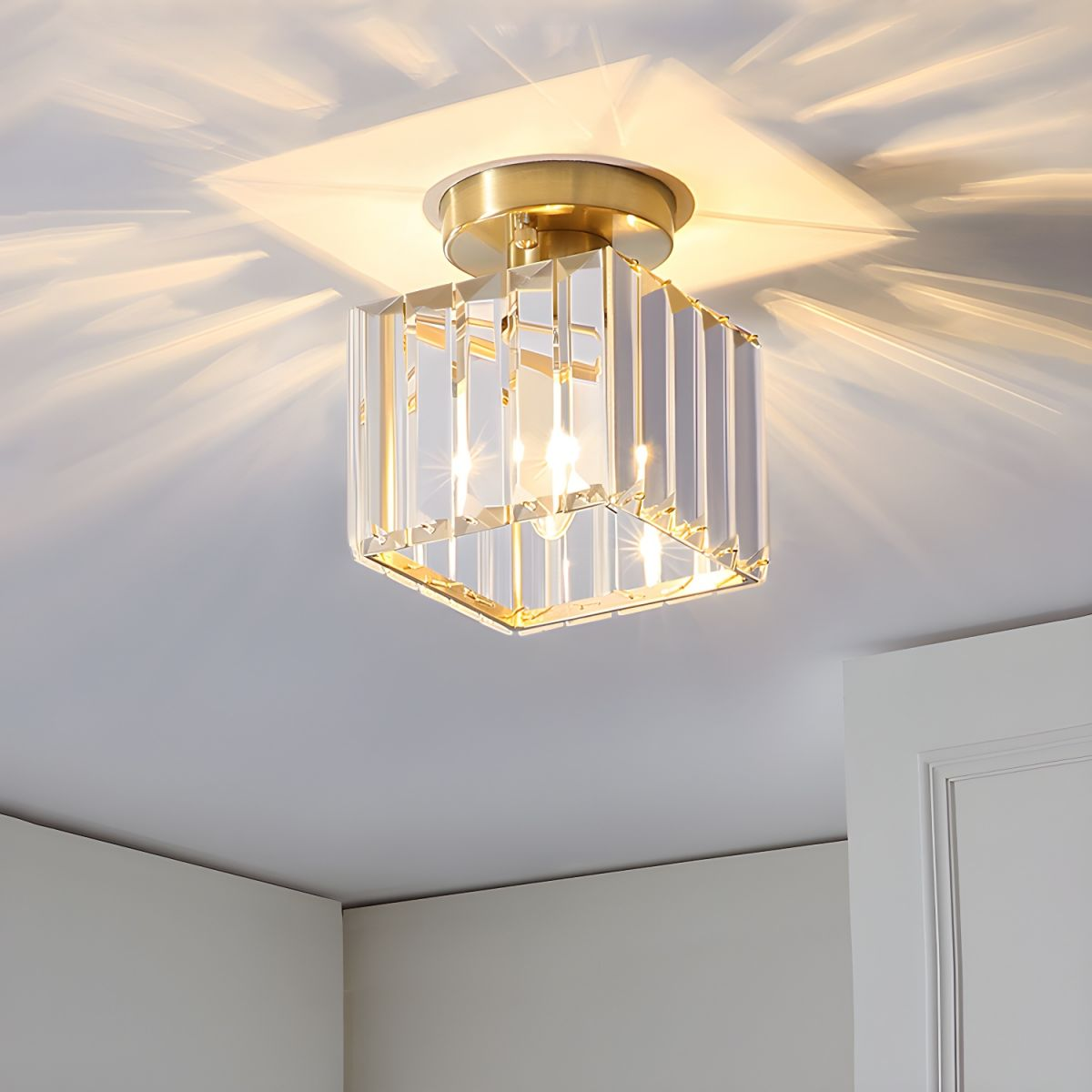 Crystal ceiling spotlight with E27 fitting – square and round light fixture by BROKLEN – view 21