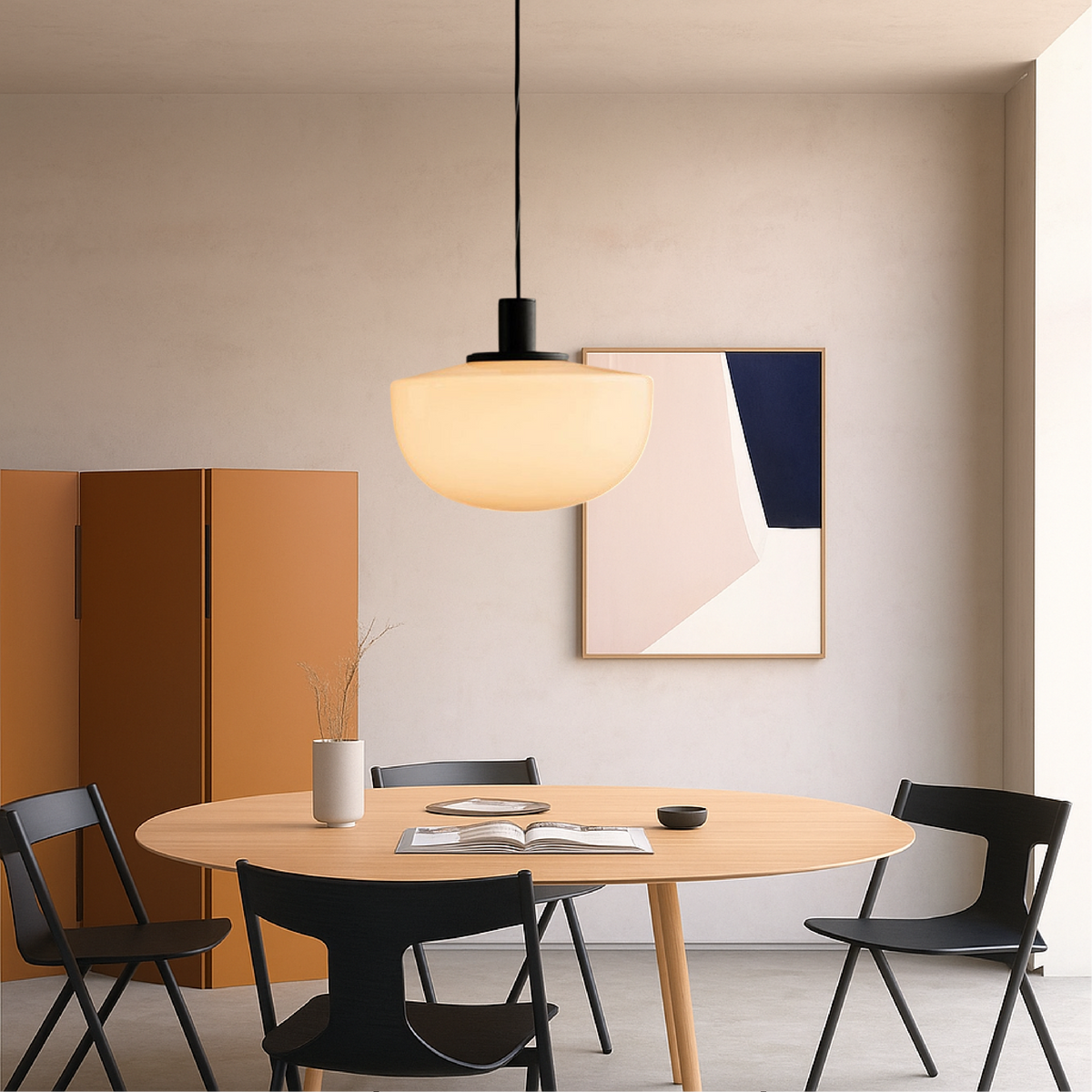 Contemporary Italian-style curved pendant light by BROKLEN – view 7