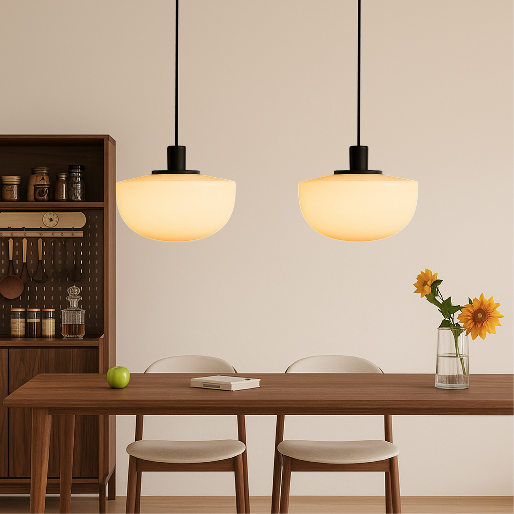 Contemporary Italian-style curved pendant light by BROKLEN – view 3