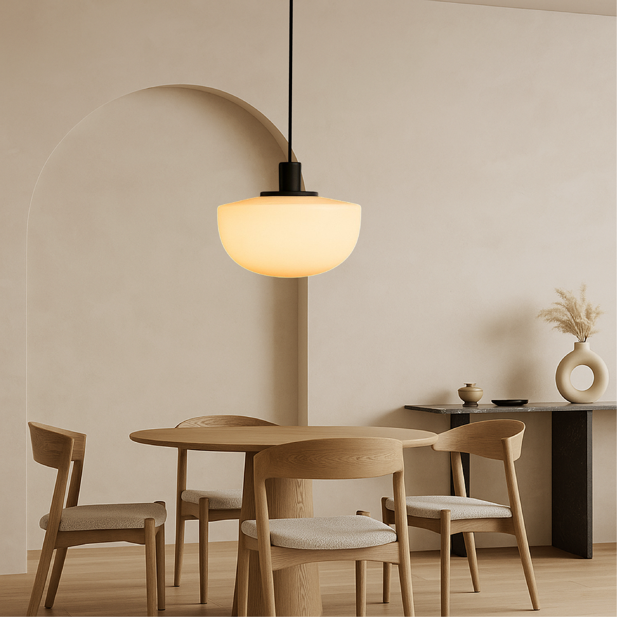 Contemporary Italian-style curved pendant light by BROKLEN – view 2