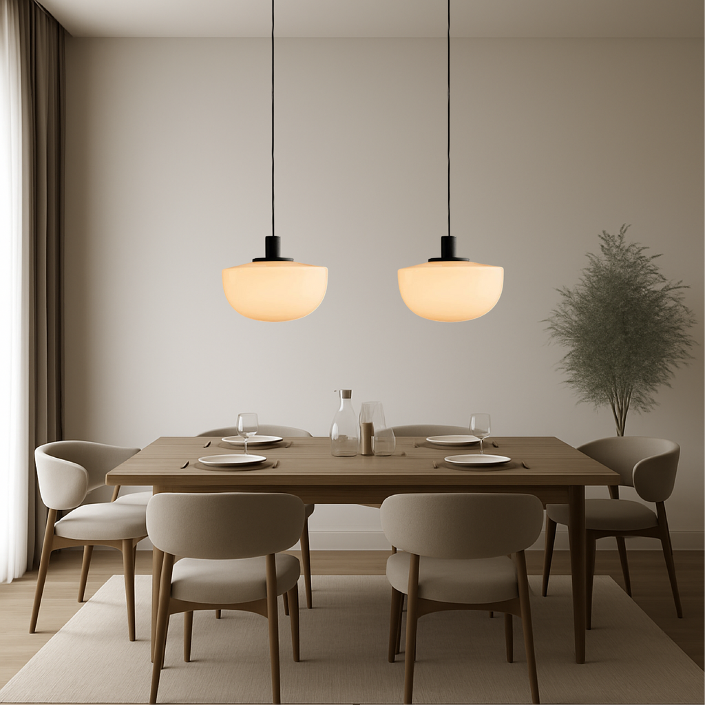 Contemporary Italian-style curved pendant light by BROKLEN – view 4