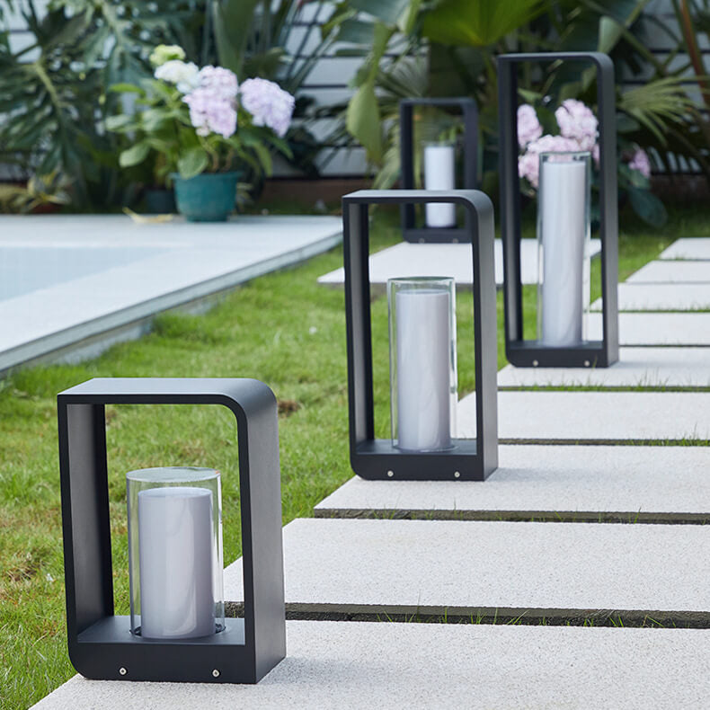 Black rectangular solar outdoor lantern with frosted glass by BROKLEN – view 11
