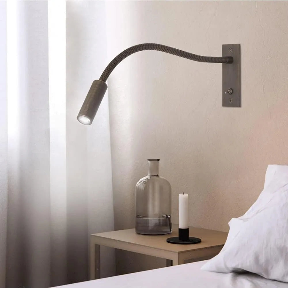 Flexible gooseneck LED wall reading light by BROKLEN