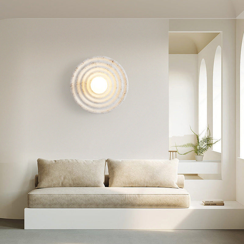 Wabi-sabi round resin wall light by BROKLEN – view 11